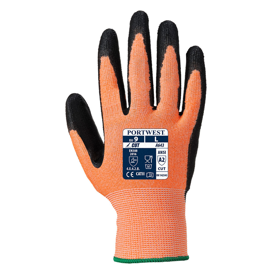 Guanti Da Lavoro Portwest Amber Cut - Taglia XXL - Antitaglio Livello B, Rivestimento In Schiuma Nitrilica