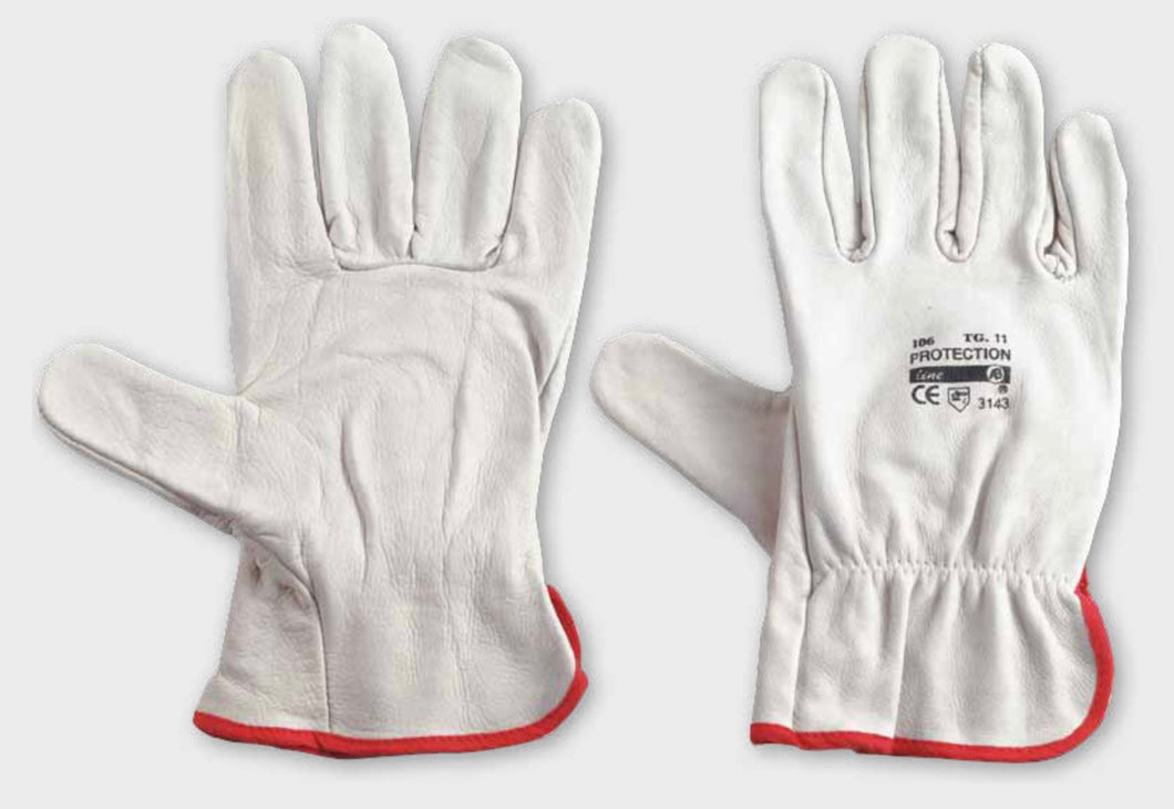 Guanti In Pelle Fiore Bovina Bianchi - Doppio Rinforzo E Modello Driver - Foto 5